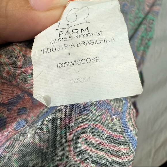 Farm Rio V-Neck Caftan Dress in Multicolor Paisley Print Size Medium - Picture 15 of 16